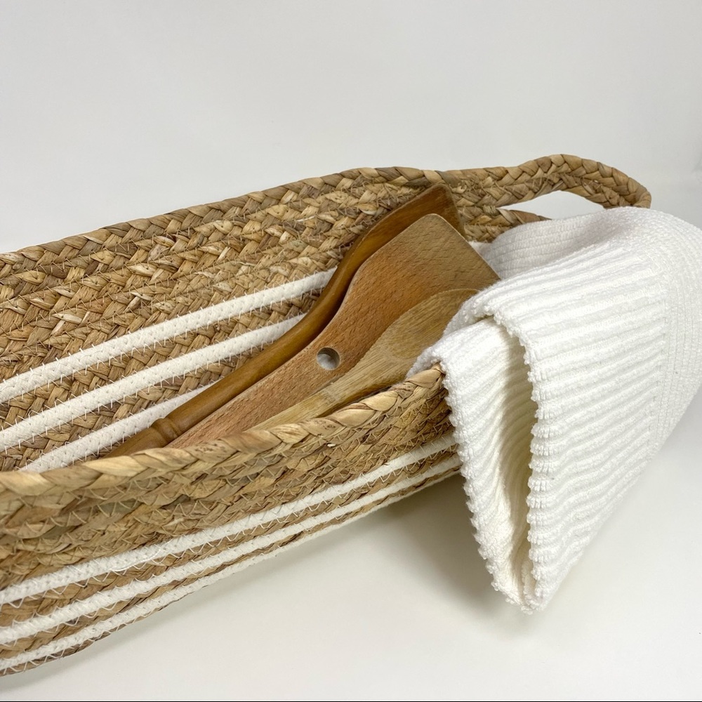 NWT Woven Baskets Home Accents Decor Display Organizer Bathroom Storage Natural - Picture 7 of 9